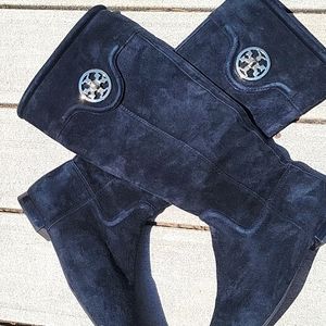 Tory Burch Black Suede Leather riding boots